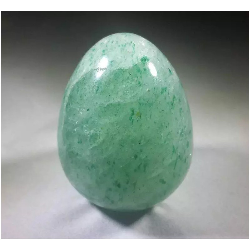NATURAL GREEN AVENTURINE STONE HAND CARVED EGG