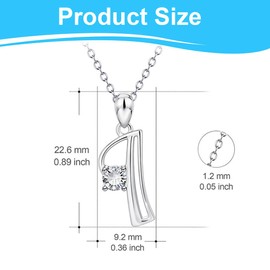 Women's Silver Necklace with Letters, Letter Chain, 26 Initial Letters Necklace, Women's Necklace Silver, Gift Box with Customisable, Gifts for Her, Silver, Letter I