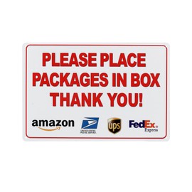 wyooxoo Please Place Packages in Box Delivery Sign for Outdoor Use Yard Sign 12 x 8 Inch (Sign-C)