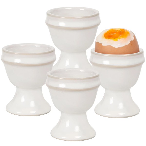 Ingofin Best 4pcs Ceramic Egg Cups Holder for Hard Boiled