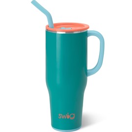 Swig Life 40oz Mega Mug, 40oz Tumbler with Handle and Straw, Extra Large Insulated Tumblers, Cup Holder Friendly Travel Mug (Peak Season)