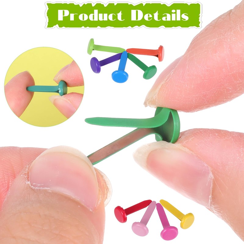 Bewudy 100 Pcs Multicolor Split Pins, Split Pins Round Scrapbooking