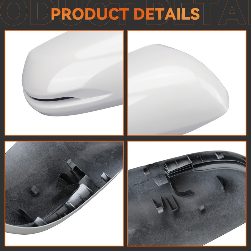 NH-883P Platinum White Pearl Side Mirror Covers Caps Compatible with