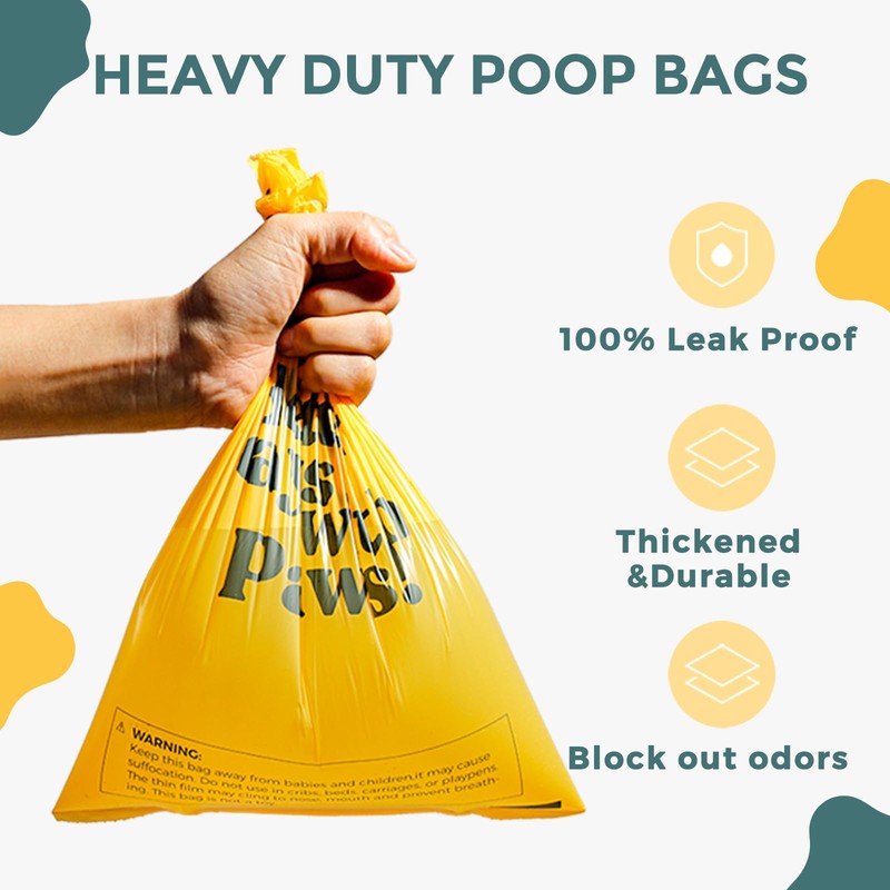 Dog Poop Bags Rolls Biodegradable 100% Leak Proof Thickened Waste