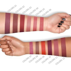 Langmanni Juego de Brillo de Labios Mate, Taza Antiadherente de 12 Colores, Larga Duración e Impermeable, Fácil de Quitar, Regalos para Diferentes Ocasiones