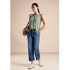 Street One Women's Blouse Top with Frills, Soft Moss Green