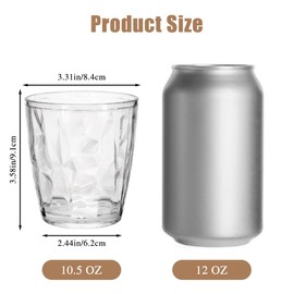 DIBALIYI 6PCS Klare Plastik Wassergläser, 310ml Mehrweg Premium-Acryl Trinkgläser Set, Unzerbrechlich Kristallgläser für Kinder und Erwachsene, 10.5 OZ Stapelbar Saftgläser für Home Campen