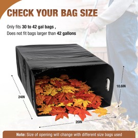 2 PCS Lawn Trash Bag Holder, Leaf Collector Bag Holder Holds 30-42 Gallon Bags, Reuseable Garbage Bag Holder Frame for Camping, Yard Weeding, Lawn Party