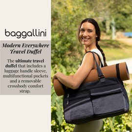 Baggallini Modern Everywhere Travel Duffel - Lightweight 19x12 Inch Overnight Travel Weekender Bag