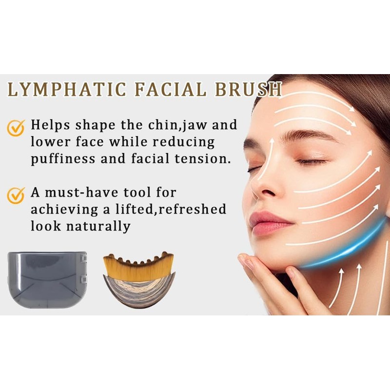 New Lymphatic Contour Face Brush, Lymphatic Drainage Massager for Face,Ergonomically