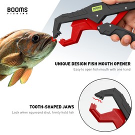 Booms Fishing Pliers Kit Saltwater: Fishing Gifts for Men 4pc Fishing Tool Kit Fishing Gear Ice Fishing Accessories Needle Nose Pliers Fishing Tackle, Fish Gripper, Fishing Scissors, Fishing Ruler Red