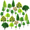 ANCLLO 55 Pcs Mixed Plastic Model Miniature Trees, Model Train