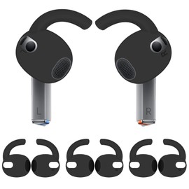 IiEXCEL 3 Pairs Galaxy Buds 3 Ear Hooks Wingtip, Replacement Silicone Wings Sport Earhooks Ergonomic Design Wing Tips Holder Non-Slip Anti-Slip Comfortable Accessories for Galaxy Buds 3 - Black