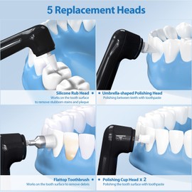 ZoCCee Teeth Whitening Set, Teeth Whitening Set for Teeth Cleaning & Teeth Whitening, Polishing After Teeth Cleaning, for Reducing Plaque Deposits (Black)