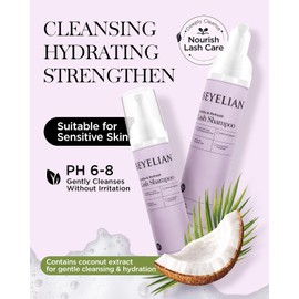 BEYELIAN- Kit completo de limpieza de pestañas para uso profesional y doméstico El kit de champú para pestañas BEYELIAN incluye un champú suave para pestañas, un cepillo suave para champú y un cepillo