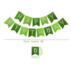 MAKFORT Happy Birthday Garland Pompoms Balloons Spiral Garlands Birthday Decoration Party Decoration Set, Green