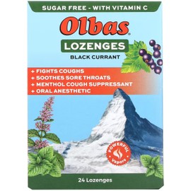 Olbas Maximum Strength Sugar Free Lozenges, Black Currant Flavor 24 ea (Pack of 6)