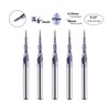 SpeTool 5Pcs Tapered Ball Nose Carving End Mill 1/8 inch