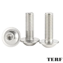TERF® M6 X 25mm Flange Hex Socket Cap Button Head Machine Screws Stainless Steel A2 (304) Machine Screw M6 (6mm) X 25mm Allen Key Hexagonal Flange Socket Bolts - Pack of 20