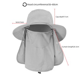Fishing Hat For Men With Neck Flap Arm Sleeves Wide Brim Outdoor Hats Sun Protection