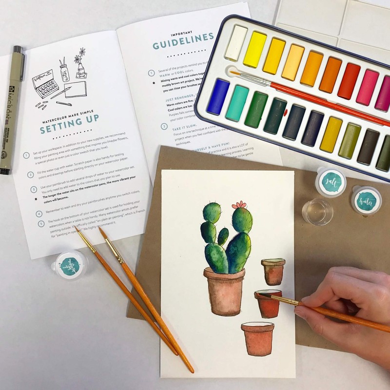 Wildflower Art Studio DIY Watercolor Kit - Learn to Paint: