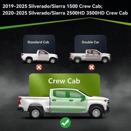 AUTOSAVER88 Running Boards Side Steps Compatible with 2019-2025 Chevy Silverado/GMC Sierra 1500, 2020-2025 Silverado/Sierra 2500HD 3500HD Crew Cab Aluminum Nerf Bars (Excl. 2019 1500 LD)