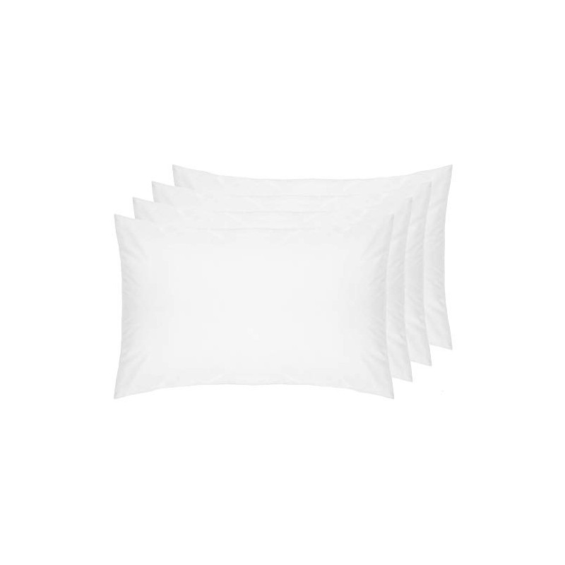 Belledorm 4 PACK White Pillowcases, 100% Cotton, 200 Thread Count