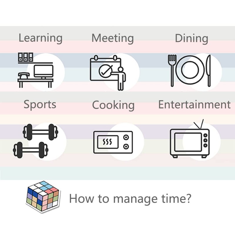 Cube Timer 5/10/20/30 Minutes Countdown Timer, Kitchen Timer,Time Management for