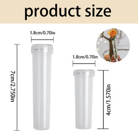 BIRLOZA Pack of 20 Flower Tubes, Flower Water Tubes with Caps, Reusable and Durable Test Tubes, Suitable for Flower Shops, Restaurants, Cafés, Bedrooms