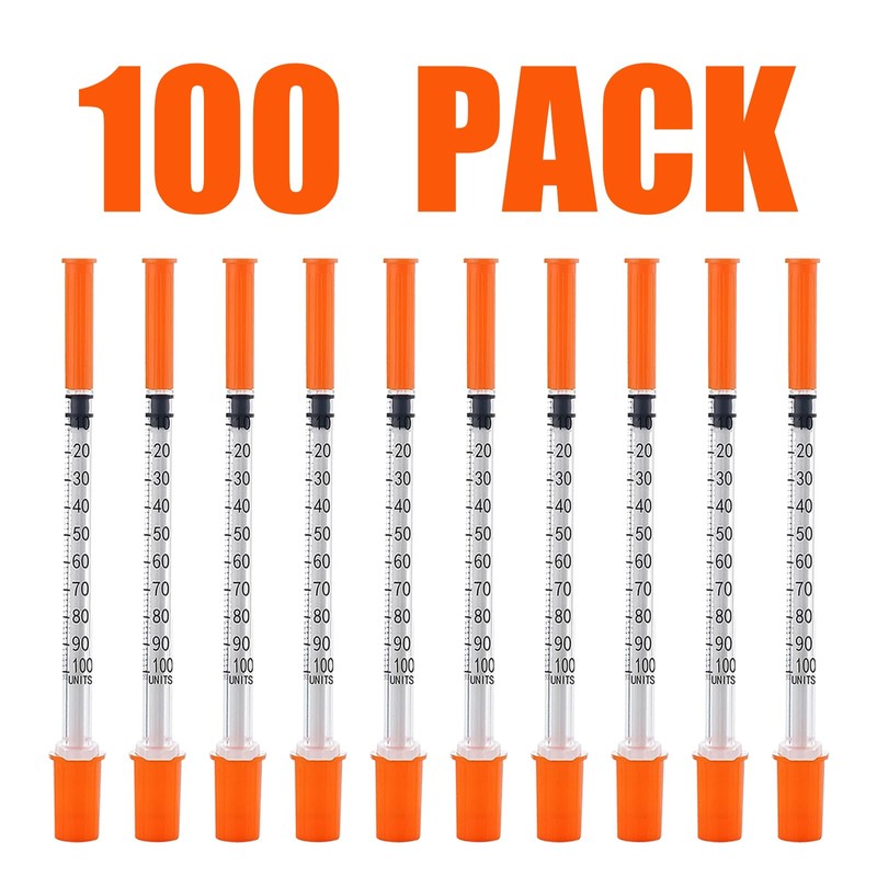 100PACK 1CC Syringes with 30G 1/2" 13mm Needle, Lab Supplies