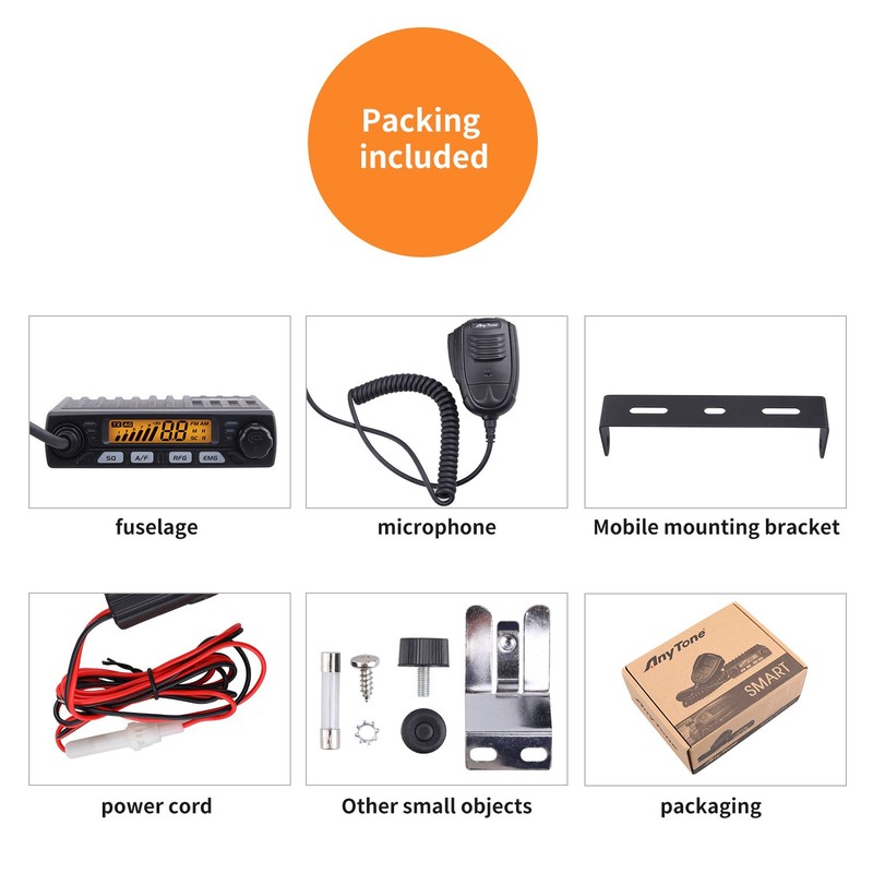 AnyTone Smart 10 Meter Radio for Truck, Small Size,AM PEP