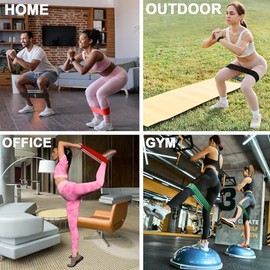 STANDROCK Bandas de resistencia de tela para entrenamiento, bandas de resistencia largas de 3 y 4 niveles para mujeres y hombres, bandas elásticas par