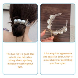 Gatuida 4Pcs Pearl Hair Claw Clips for Women Non-Slip Jaw Clips for Long and Thin Hair for Ponytails and Updos Accessories for Daily Wear