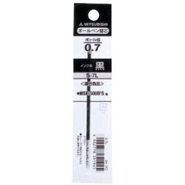 Mitsubishi Pencil S7L.24 Oil Based Ballpoint Pen Refill, 0.7 mm S-7L, Black, Set of 10
