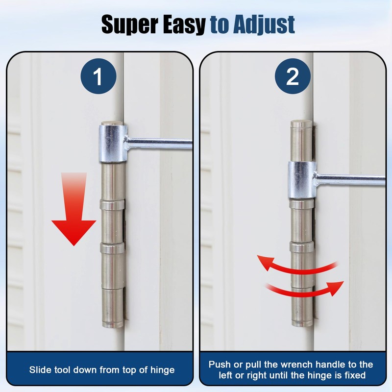 ASIEIT Door Hinge Adjustment Tool 2PCS, (0.55~0.75in & 0.9~0.98in) Multi-Size