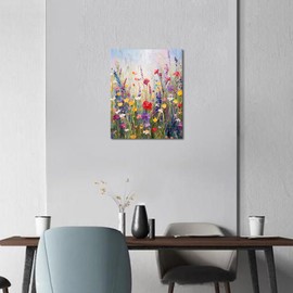 TISHIRON DIY Paint by Number for Adults Wildflowers Paint by Numbers Kits for Adults Acrylic Painting Paintwork with Paintbrushes Spring Meadow 16"x20" Color by Numbers Art Crafts(Frameless)