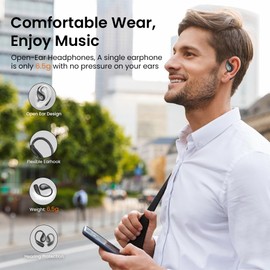 Jacuate Open Ear Headphones, Bluetooth Headphones 5.4 Sports with Smart Digital Display, 50H Playtime, IPx4 Waterproof, Wireless Earbuds Lightweight Design Fit Cycling, Running, Workout