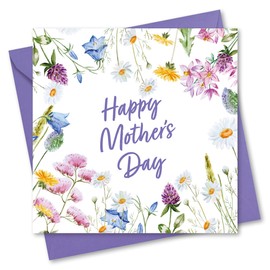 Absolutely Yours Mothers Day Card. Card for Mum. Flower Design with matching Envelope. 150x150mm. Ecofriendly. Printed and Packed in UK