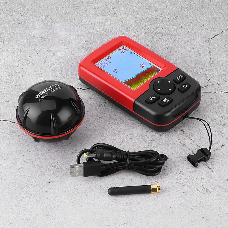 2‑148ft Depth Fish Finder with 100m Wireless Sonar Sensor Fish