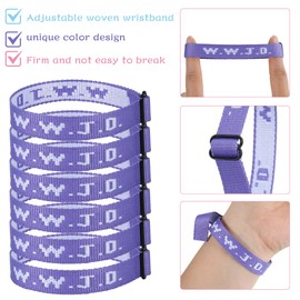 Aospkle 6PCS/12PCS WWJD Bracelet Pack for Women Men, Christian Gifts Wristbands, WWJD Bracelets - What Would Jesus Do Bracelet, 6 Purple