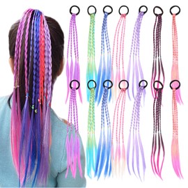 Pack of 14 Colourful Hair Strands for Children, Hair Strands for Cliping, Hair Strands Children, Suitable for Performances of Girls, Gifts for Birthday Parties, Gifts for Hair Accessories on Party