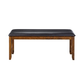 New Classic Furniture Gia Upholstered Dining Bench, Warm Brown Finish