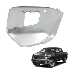 ANTUKO Front Left Side Bumper End Cap Chrome Steel with Parking Aid Sensor Holes Replacement for Tundra 2014-2021