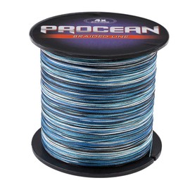 Procean 100% PE 4 & 8 Strands Braided Fishing Line, 6-300 LB Sensitive Braided Lines, Super Performance and Cost-Effective (Camo Blue, 40LB(18.1Kg) 0.32mm-1093Yds)