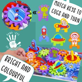 Jaques of London Space Puzzle | Wooden Puzzle for 3 4 5 year olds with Planets and Aliens | Gear Puzzle | Wooden Toddler Toys | Since 1975