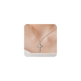 Tasiso Cross Necklace, Men's, Women's, Popular, Hypoallergenic, Cross Necklace, Gold Accessories, Surgical Stainless Steel, Pendant, Silver, Thin, Copper