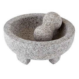 Santa Barbara Design TableSugar Studio Mortar and Pestle Set Molcajete Spice Grinder, 7.8" Diameter, Granite