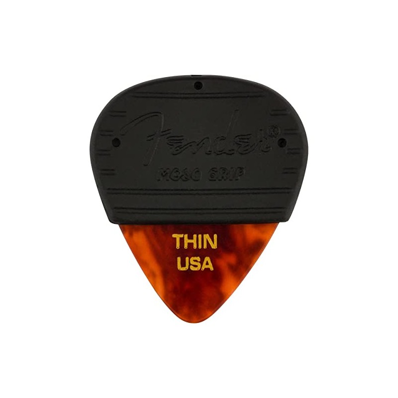 Fender Mojo Grip Guitar Picks, Celluloid, Thin, 3-Pack, Tortoiseshell
