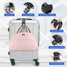 Exshoiu Luggage Hook Strap, J Hook for Luggage Strap Flight Attendant with Hands Free, Adjustable Travel Luggage Straps for Add a Bag Hook