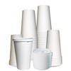 EcoQuality Durable Disposable Paper Cups & Flat Lids For Hot/Cold